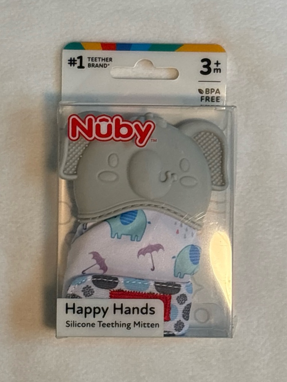 Happy Hands Silicone Teething Mitten - Gray